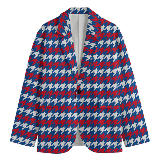 American Houndstooth Pattern Print Men's Blazer