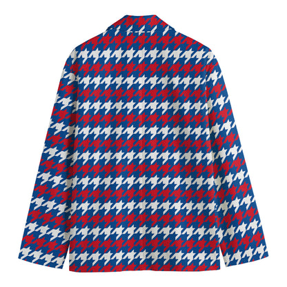 American Houndstooth Pattern Print Men's Blazer