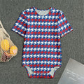 American Houndstooth Pattern Print Men's Bodysuit