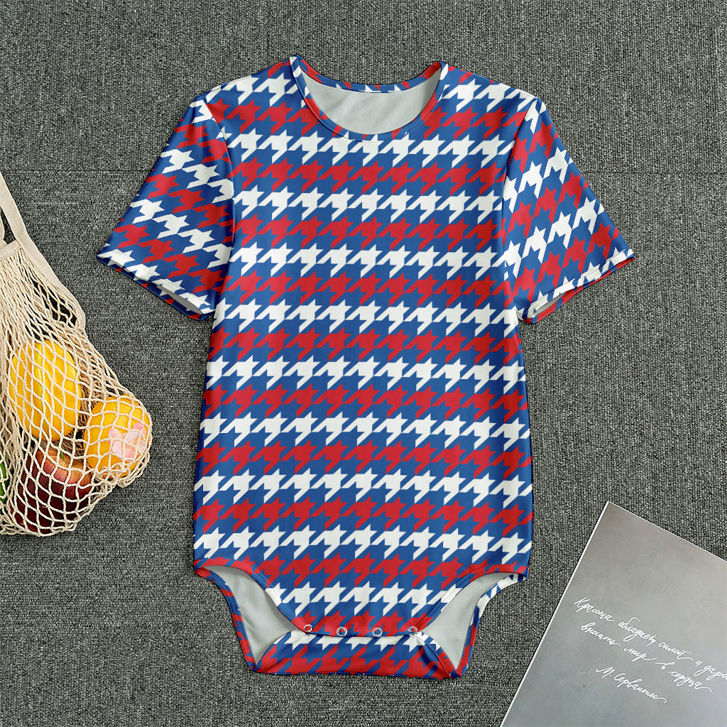 American Houndstooth Pattern Print Men's Bodysuit