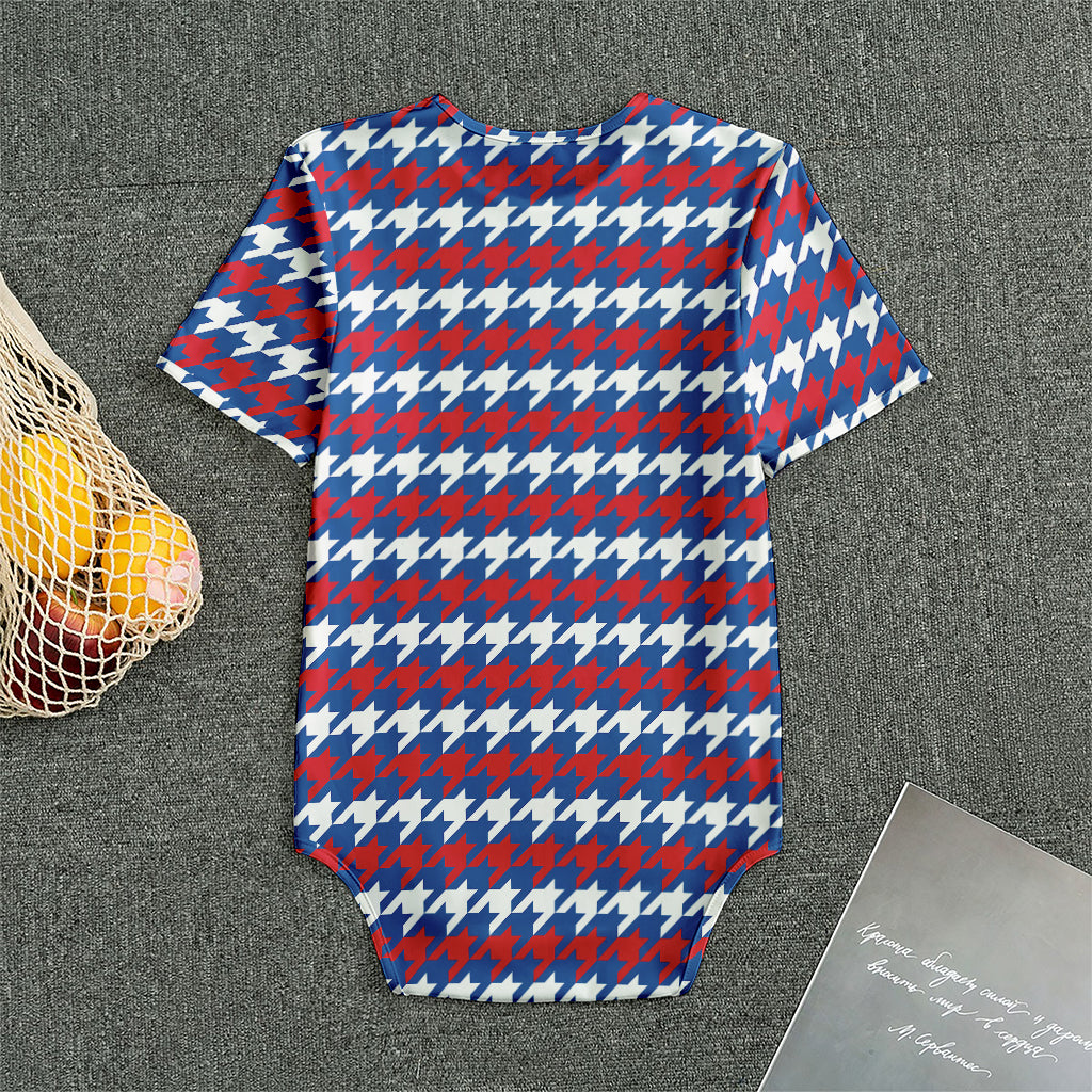 American Houndstooth Pattern Print Men's Bodysuit