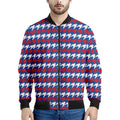 American Houndstooth Pattern Print Men's Bomber Jacket