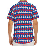 American Houndstooth Pattern Print Men's Deep V-Neck Shirt