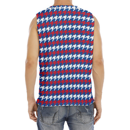 American Houndstooth Pattern Print Men's Fitness Tank Top
