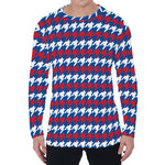 American Houndstooth Pattern Print Men's Long Sleeve T-Shirt