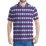 American Houndstooth Pattern Print Men's Polo Shirt