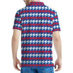 American Houndstooth Pattern Print Men's Polo Shirt