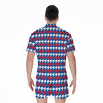 American Houndstooth Pattern Print Men's Rompers