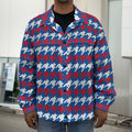 American Houndstooth Pattern Print Men's Shirt Jacket