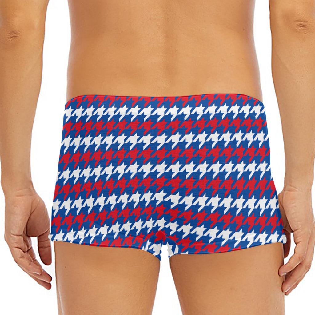 American Houndstooth Pattern Print Men's Short Boxer Briefs