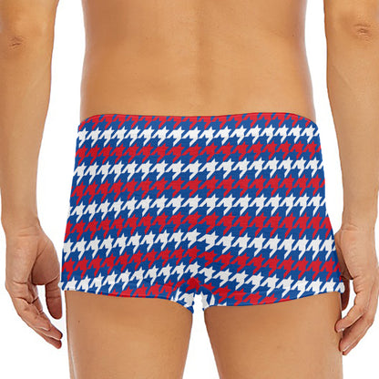 American Houndstooth Pattern Print Men's Short Boxer Briefs