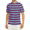 American Houndstooth Pattern Print Men's Short Sleeve Rash Guard