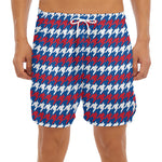 American Houndstooth Pattern Print Men's Split Running Shorts