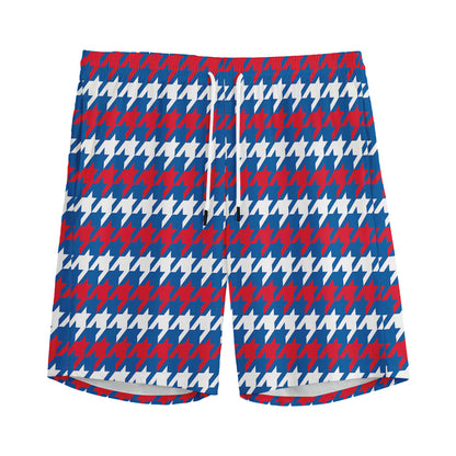 American Houndstooth Pattern Print Men's Sports Shorts