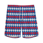 American Houndstooth Pattern Print Men's Sports Shorts