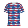 American Houndstooth Pattern Print Men's Athletic T-Shirt