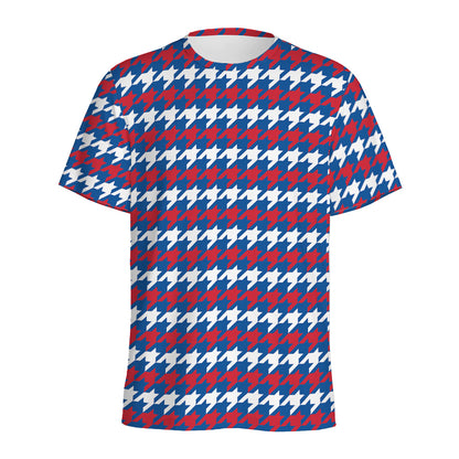 American Houndstooth Pattern Print Men's Sports T-Shirt
