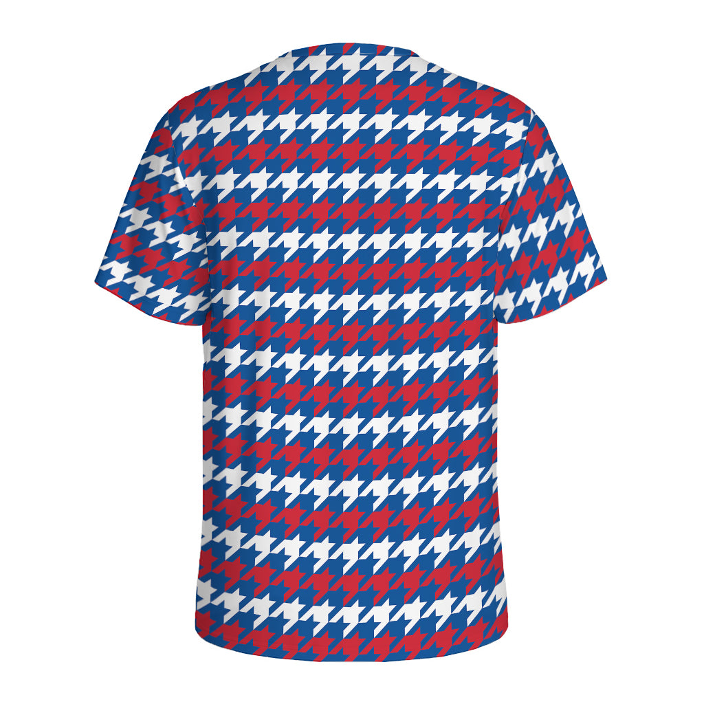American Houndstooth Pattern Print Men's Sports T-Shirt