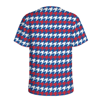 American Houndstooth Pattern Print Men's Sports T-Shirt