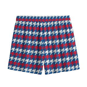 American Houndstooth Pattern Print Mesh Shorts