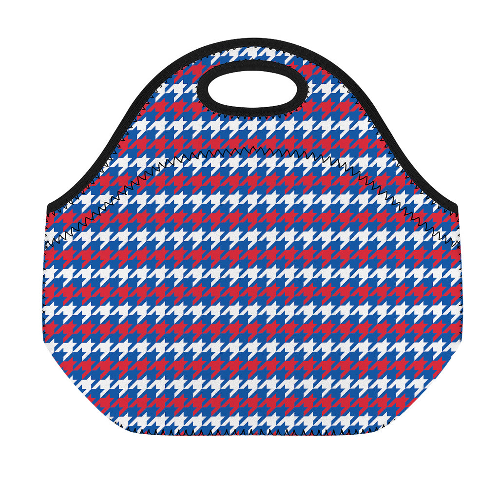 American Houndstooth Pattern Print Neoprene Lunch Bag