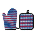 American Houndstooth Pattern Print Oven Mitt And Pot Holder Set