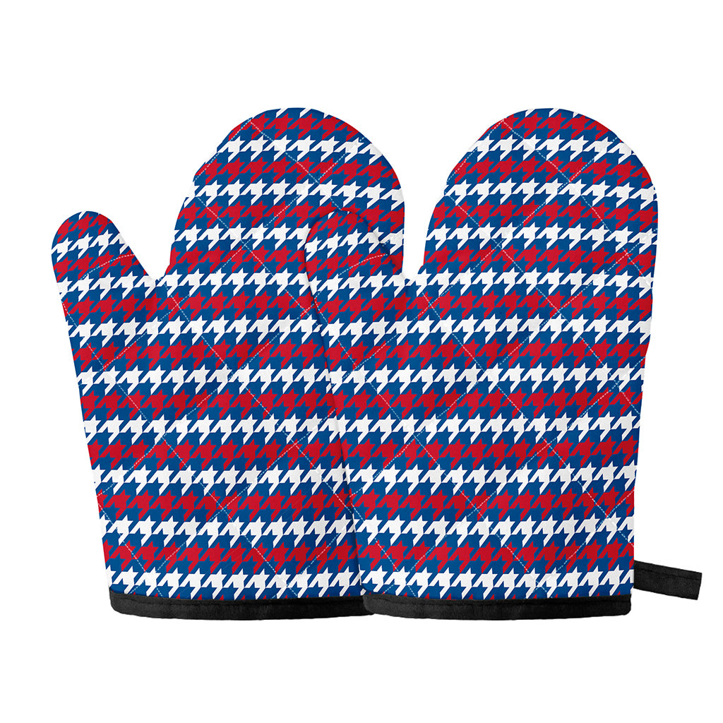 American Houndstooth Pattern Print Oven Mitts