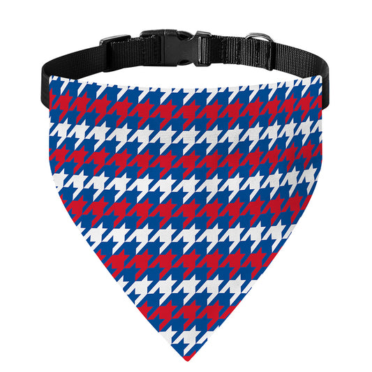 American Houndstooth Pattern Print Over The Collar Dog Bandana