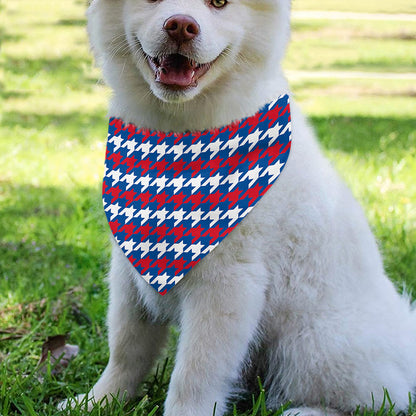 American Houndstooth Pattern Print Over The Collar Dog Bandana
