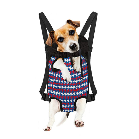 American Houndstooth Pattern Print Pet Carrier Backpack