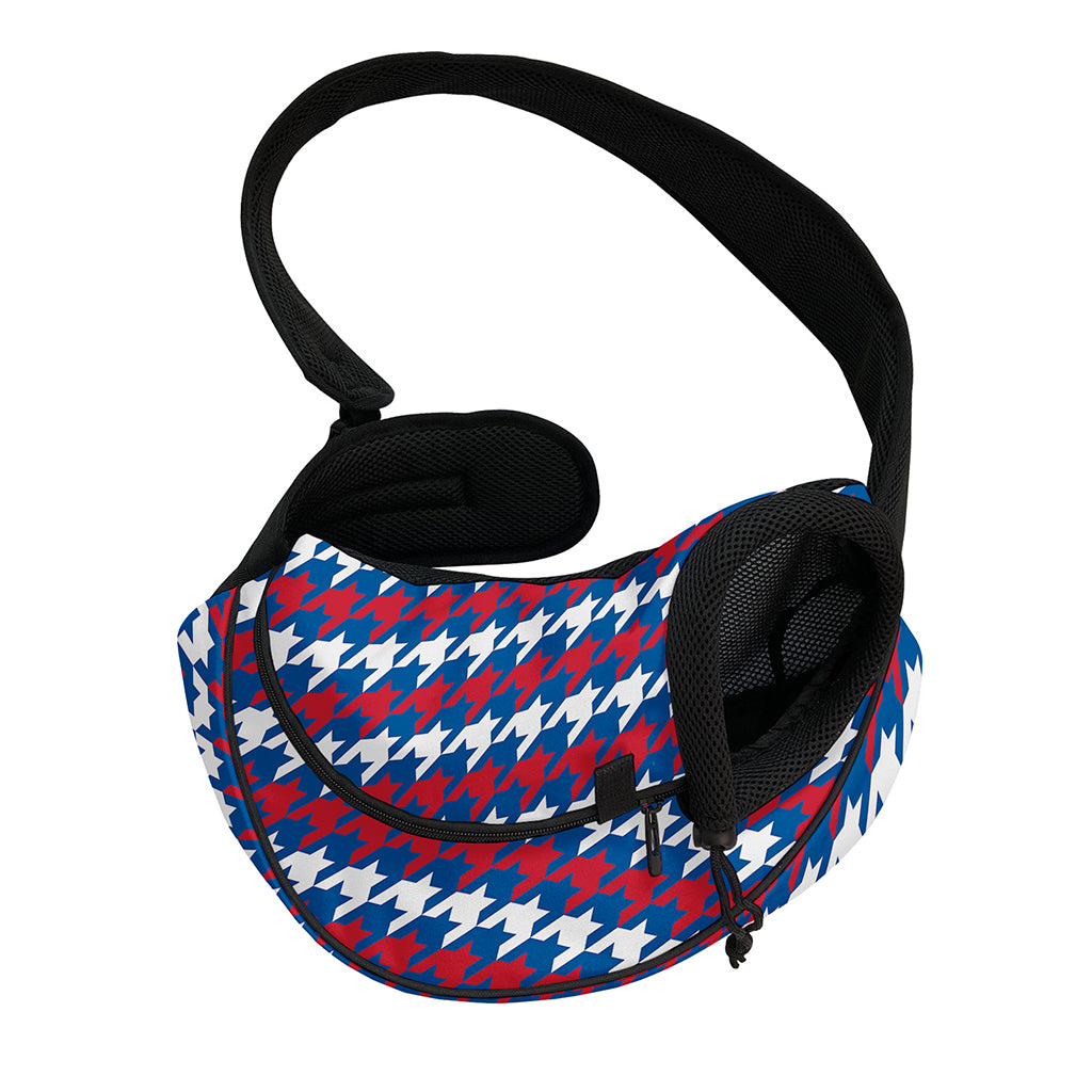 American Houndstooth Pattern Print Pet Sling Carrier