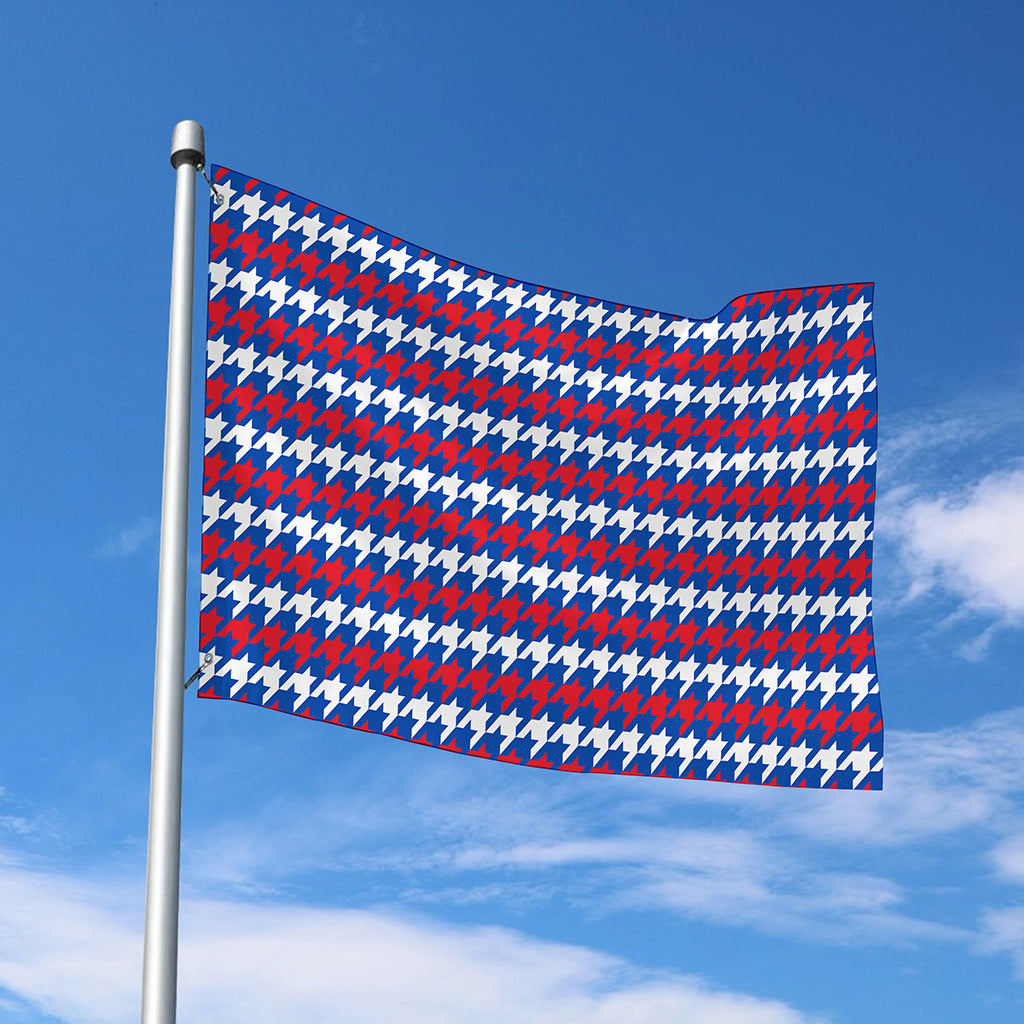 American Houndstooth Pattern Print Polyester Flag
