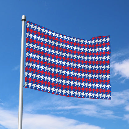 American Houndstooth Pattern Print Polyester Flag