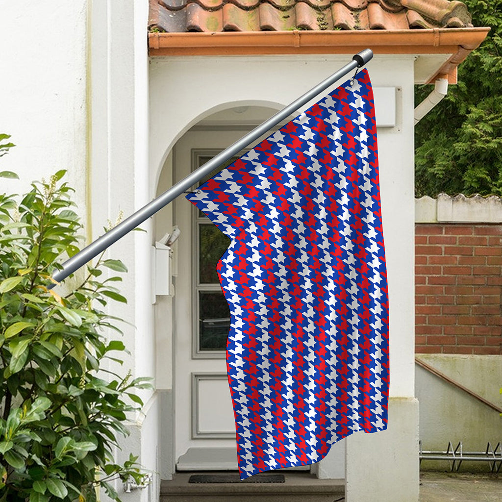 American Houndstooth Pattern Print Polyester Flag