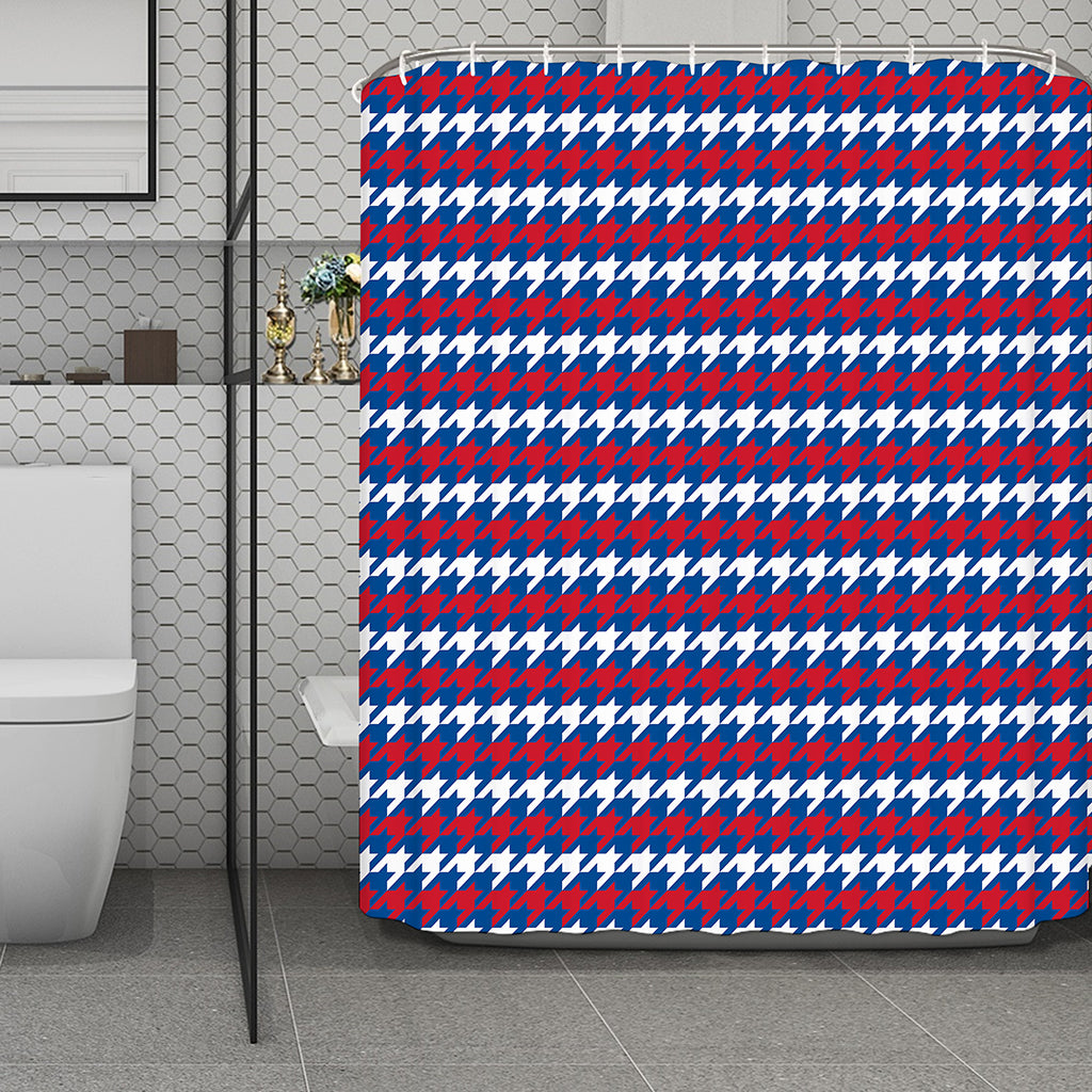 American Houndstooth Pattern Print Polyester Shower Curtain