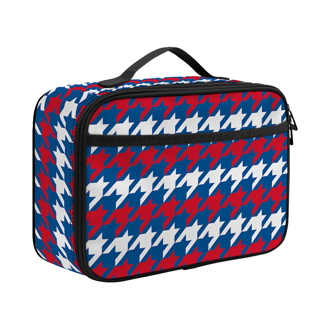 American Houndstooth Pattern Print Portable Lunch Bag