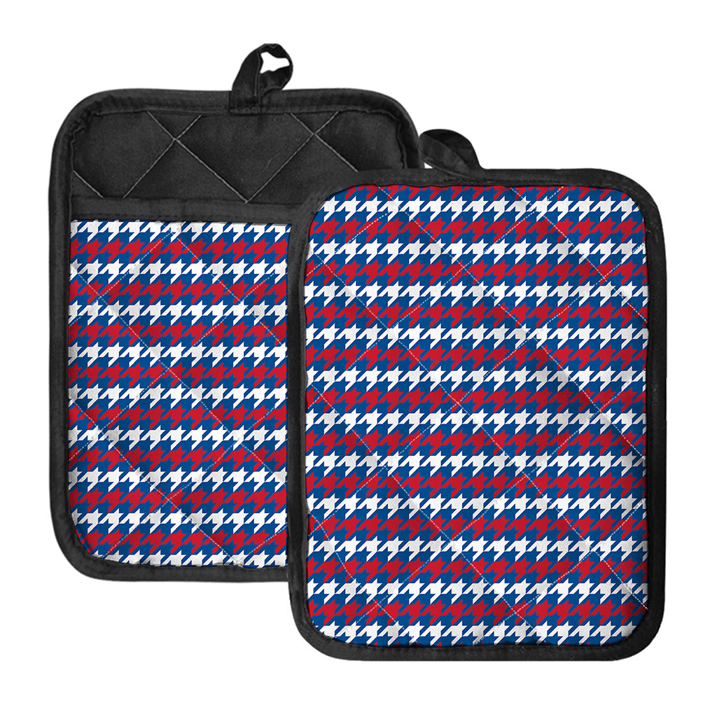 American Houndstooth Pattern Print Pot Holders With Pocket