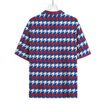 American Houndstooth Pattern Print Rayon Hawaiian Shirt
