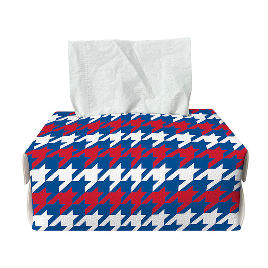 American Houndstooth Pattern Print Rectangle Tissue Box Cover