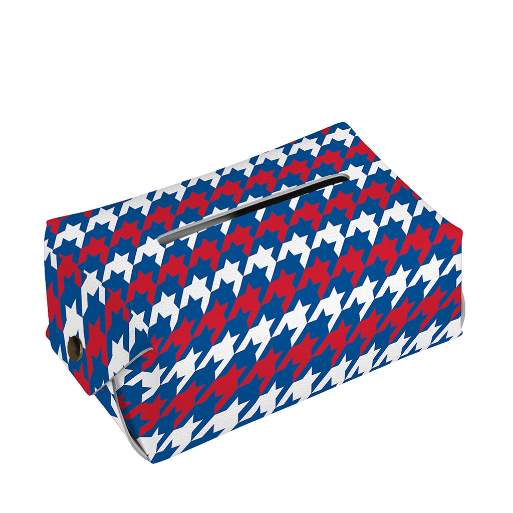 American Houndstooth Pattern Print Rectangle Tissue Box Cover