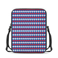 American Houndstooth Pattern Print Rectangular Crossbody Bag