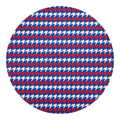 American Houndstooth Pattern Print Round Blanket