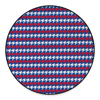 American Houndstooth Pattern Print Round Floor Mat