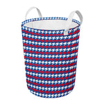 American Houndstooth Pattern Print Round Laundry Basket