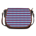 American Houndstooth Pattern Print Saddle Bag