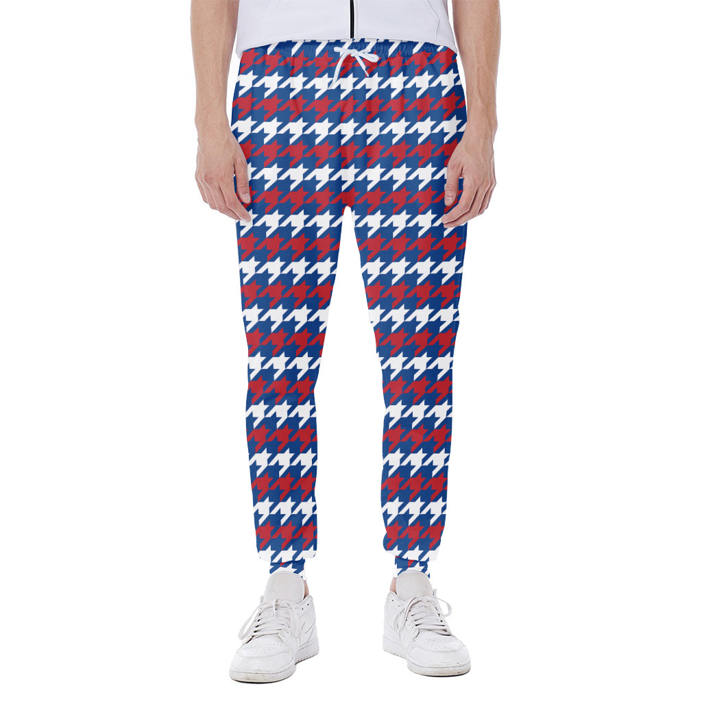 American Houndstooth Pattern Print Scuba Joggers