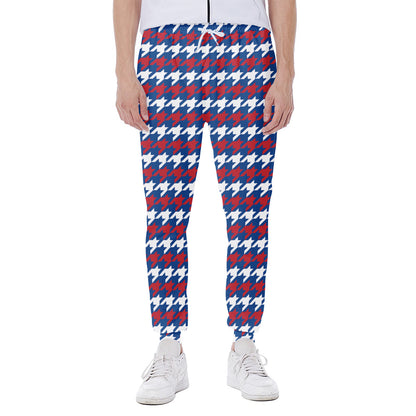 American Houndstooth Pattern Print Scuba Joggers