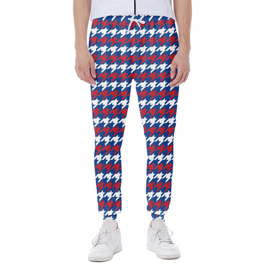 American Houndstooth Pattern Print Scuba Joggers