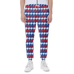 American Houndstooth Pattern Print Scuba Joggers