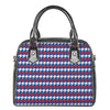 American Houndstooth Pattern Print Shoulder Handbag